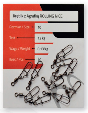 KRTLIK Z AGRAFK NICE 10szt 9kg roz 12 MATCH PRO