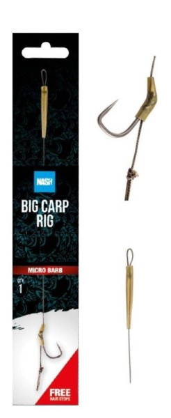 PRZYPON BIG CARP RIG 1szt 25lb hak 4 NASH