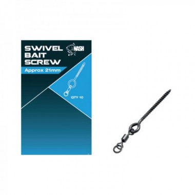 WKRĘTY DO PRZYNĘT SWIVEL BAIT SCREW 21mm10szt NASH