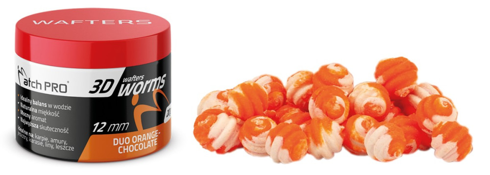 3D WORMS MATCH PRO WAFTER CZEKOLADA POMARA�CZ 12mm
