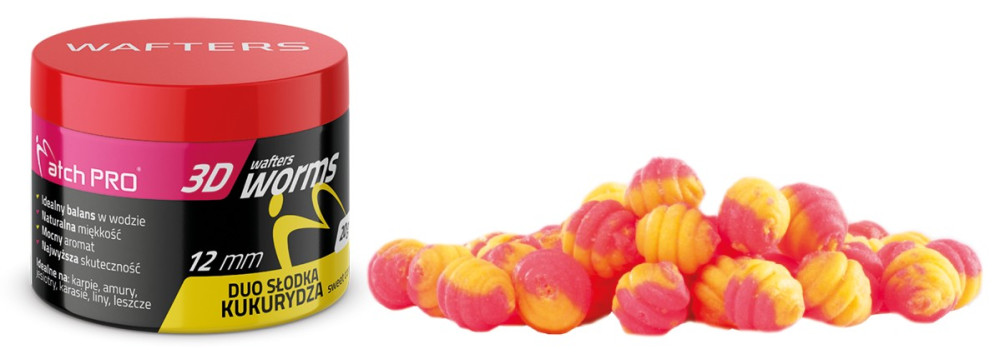 3D WORMS MATCH PRO WAFTERS KUKURYDZA 12mm
