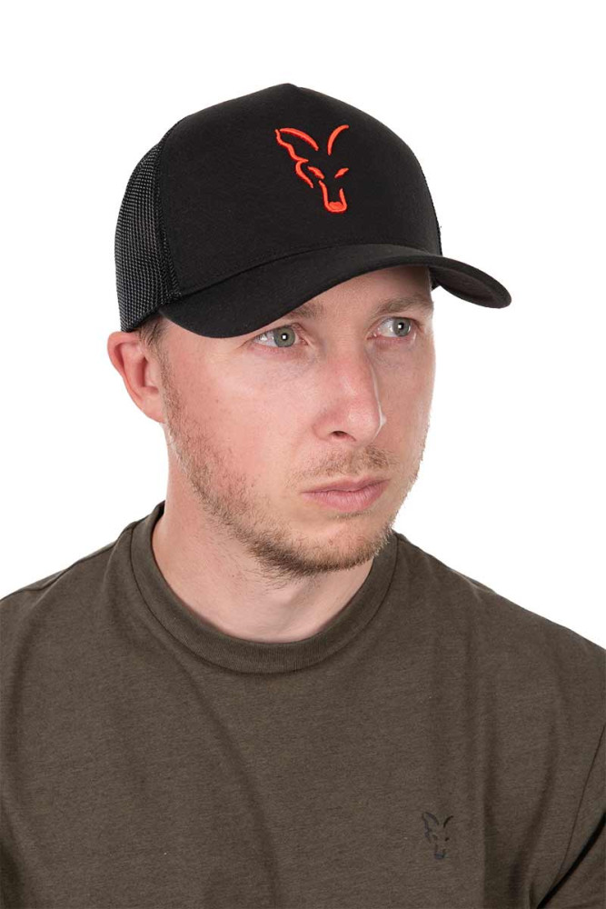 CZAPKA COLLECTION TRUCKER CAP BLACK ORANGE FOX