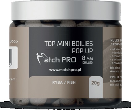 KULKI POP UP Z DZIURKĄ RYBA 8mm 20g MATCH PRO