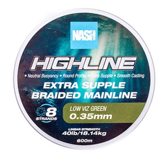 PLECIONKA NASH HIGHLINE BRAID GREEN 0,35mm 600m