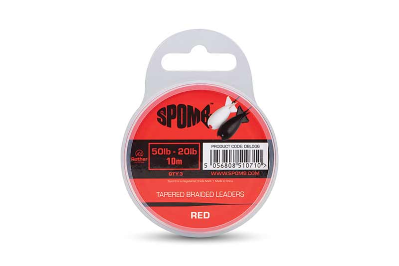 PRZYPON KONICZNY SPOMB TAPERED BRAIDED LEADER RED