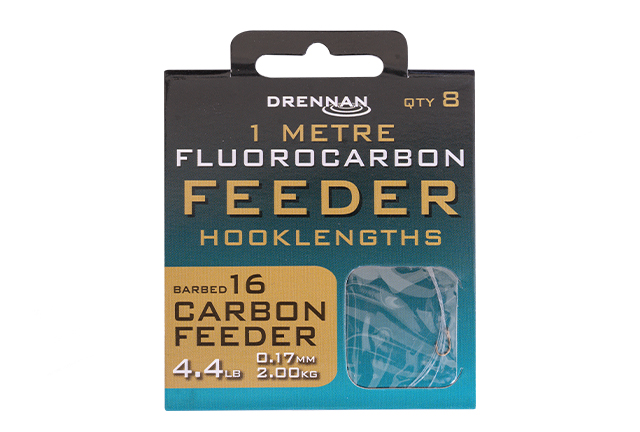 PRZYPONY FLUORO CARBON FEEDER 0,17mm hak16 DRENNAN