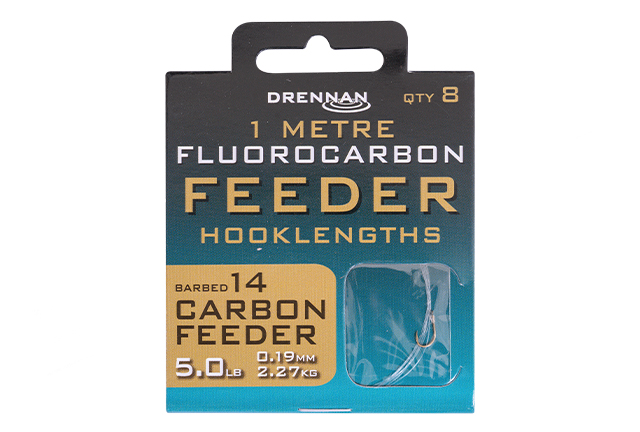 PRZYPONY FLUORO CARBON FEEDER 0,19mm hak14 DRENNAN