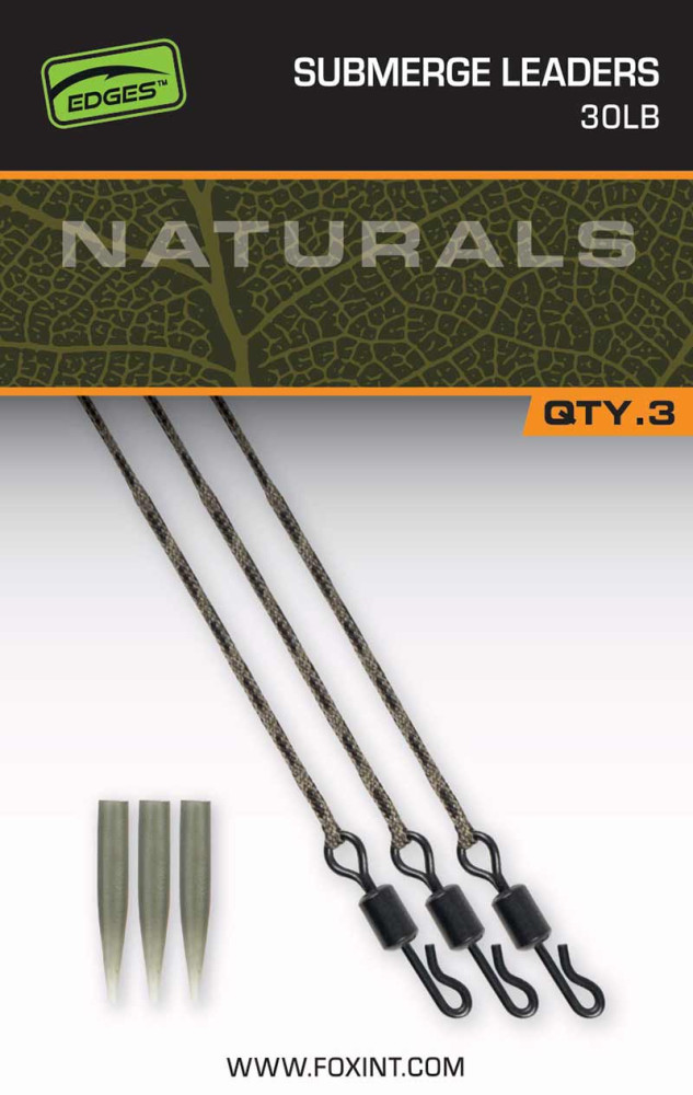 ZESTAW FOX NATURALS SUBMERGE LEADERS 30lb 3szt